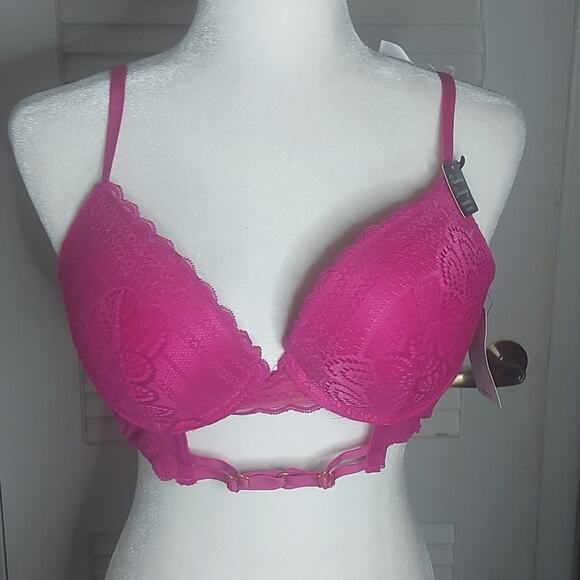 French Affair Pink Flawless Cleavage Bra 38C Coquette Girl Dopamine Barbiecore - Picture 1 of 9